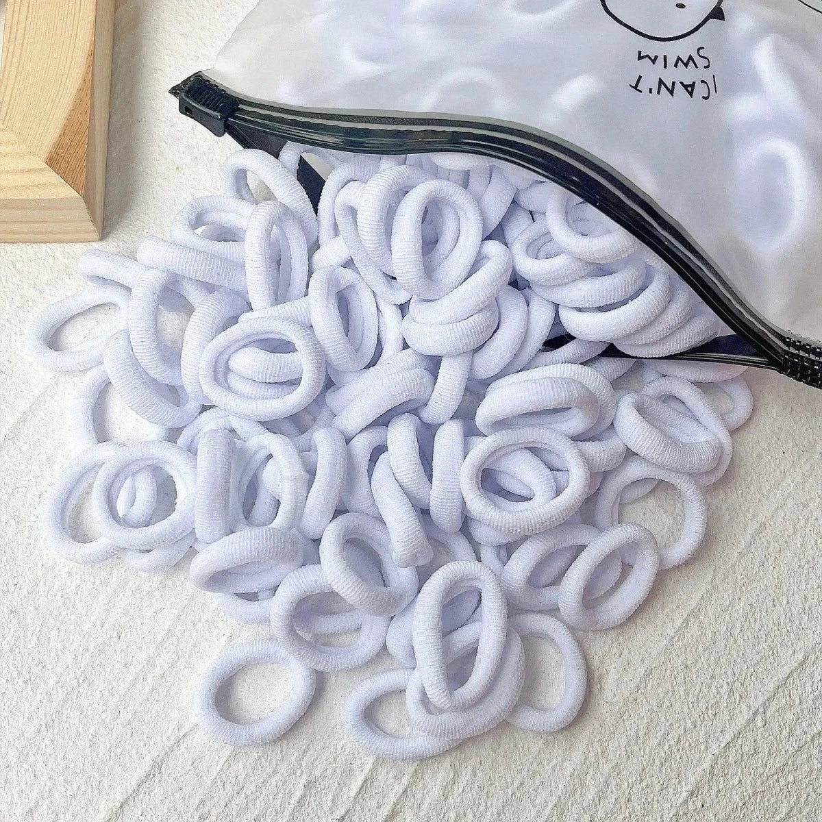 Set of 20/50 kids elastic hair bands with colorful sweets design, suitable for girls’ hair ties, scrunchies, and hair accessories.