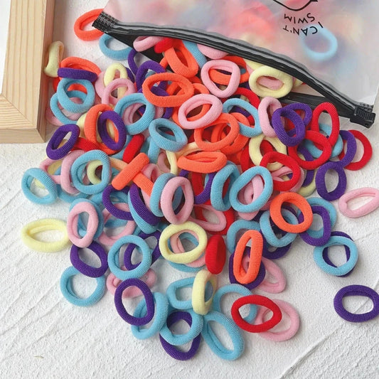 Set of 20/50 kids elastic hair bands featuring colorful sweets scrunchies and rubber bands for girls' hair accessories.