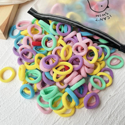 Mandotos kids elastic hair bands with colorful sweets designs, suitable for girls' hair ties, clips, and headbands.