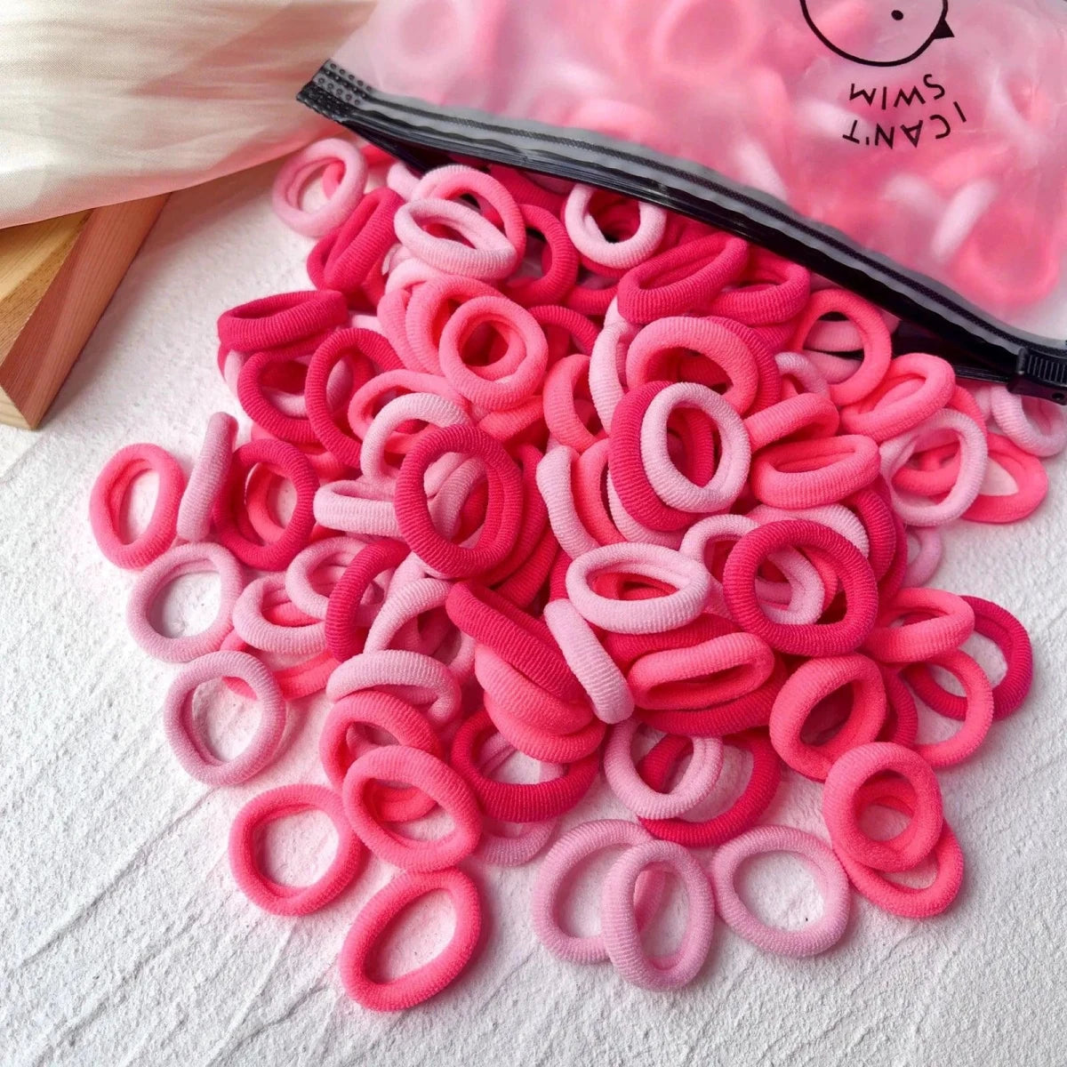Set of 20/50 kids elastic hair bands with colorful sweets design, suitable for girls' hair ties, scrunchies, and baby hair accessories.