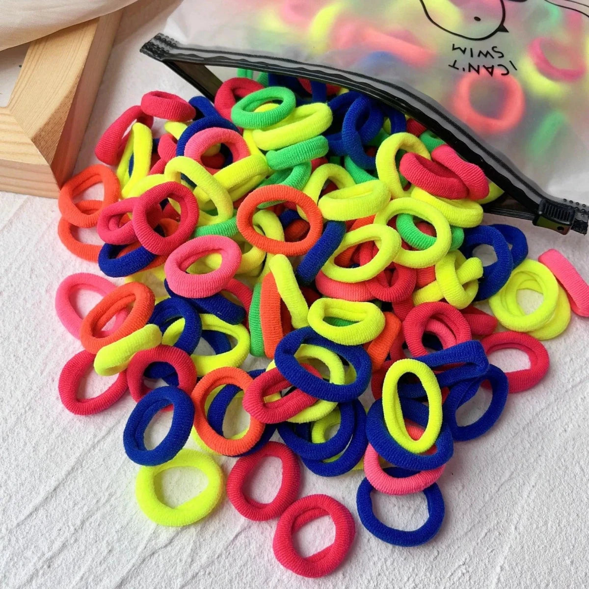 Mandotos kids elastic hair bands with colorful sweets design, suitable for girls' hair ties, clips, and headbands.