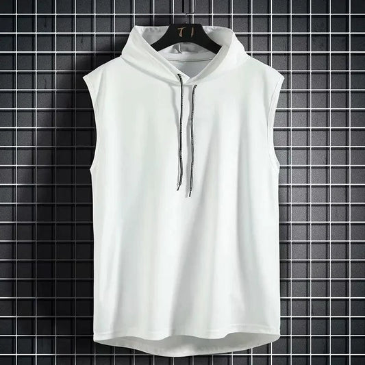 Mandotos 2026 Brand men's hip hop tank top in black, featuring bold graphic design and sleeveless style for casual wear.