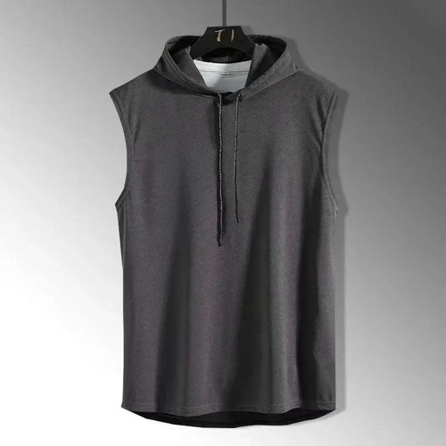 Mandotos 2026 Brand men's hip hop tank top in black, sleeveless design with bold logo print for casual streetwear style.