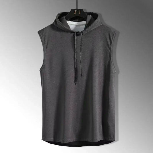 Mandotos 2026 Brand men's hip hop tank top in black, sleeveless design with bold logo print for casual streetwear style.