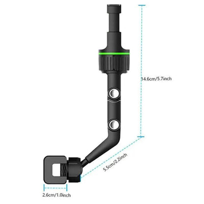 Mandotos 360° adjustable car mirror phone mount attached to rearview mirror, holds smartphone securely for hands-free driving.