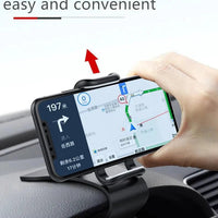Mandotos 360-degree rotatable car phone holder, universal dashboard mount for auto grip and stable mobile phone support.