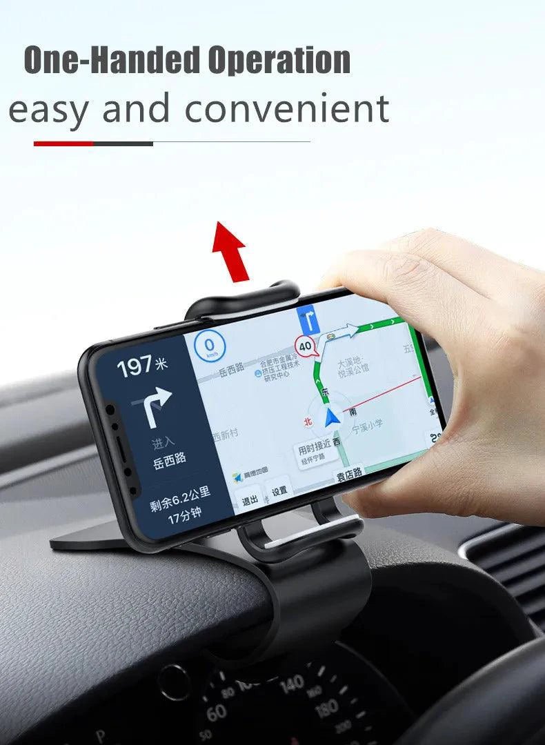 Mandotos 360-degree rotatable car phone holder, universal dashboard mount for auto grip and stable mobile phone support.