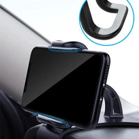 Mandotos 360° rotatable car phone holder, universal dashboard mount for mobile phones, auto grip support, fixed bracket design.