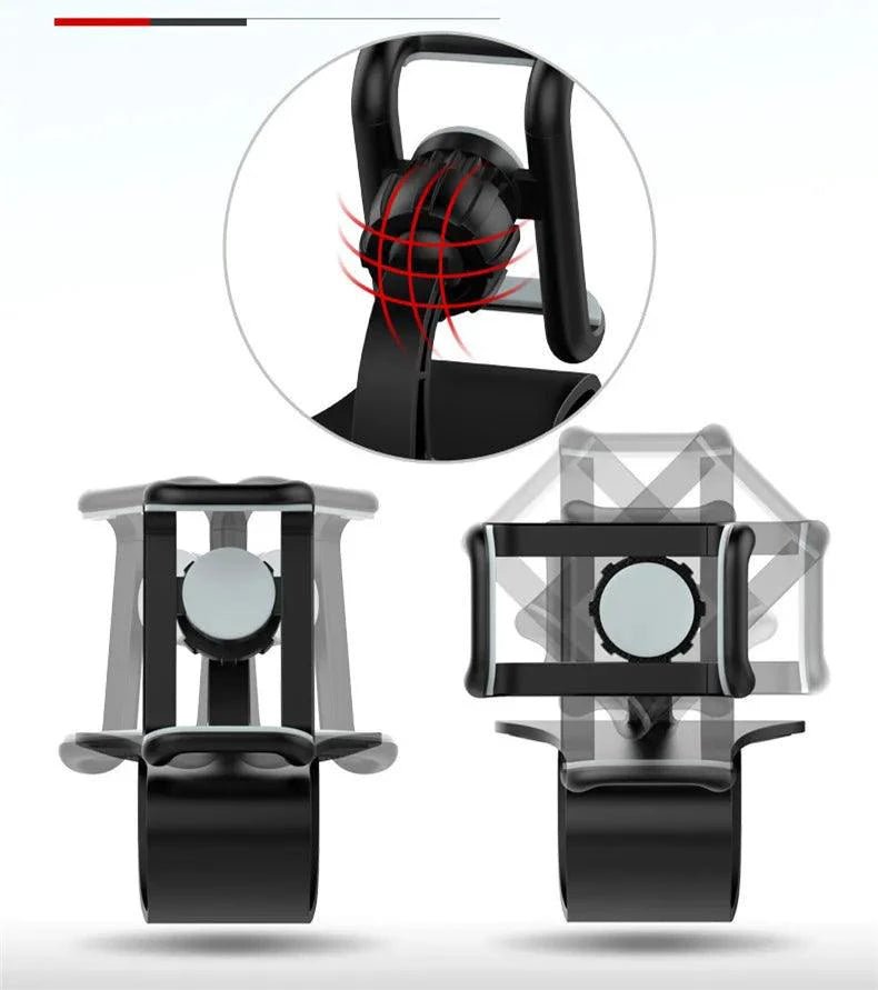 Mandotos 360° rotatable car phone holder, universal dashboard mount for auto grip and mobile phones, stable car rack bracket