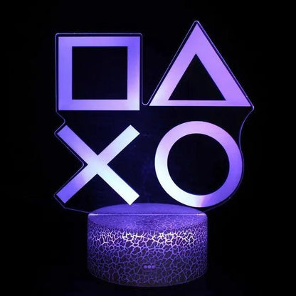 Mandotos 3D LED RGB gamer light with colorful, vibrant illumination and modern design for gaming setups and room decor.