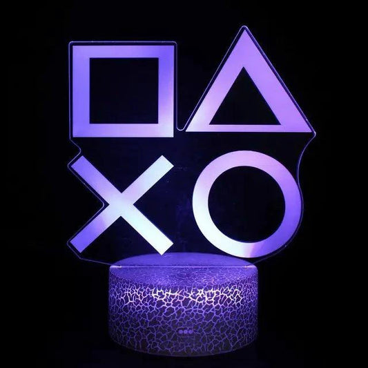 Mandotos 3D LED RGB gamer light with colorful, vibrant illumination and modern design for gaming setups and room decor.