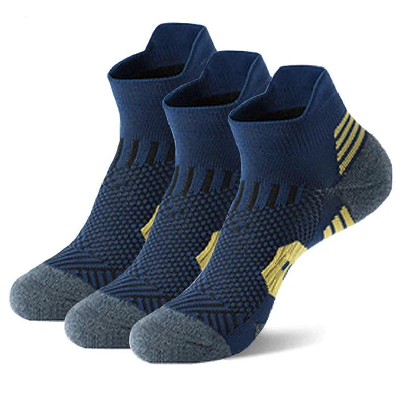 Mandotos 3-pair professional fitness sports socks with towel bottoms, non-slip, quick-drying, suitable for running, basketball, men and women.