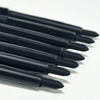 Set of three waterproof black eyeliner pencils by MANDOTOS for smudge-proof, long-lasting eye makeup, ideal for beginners.