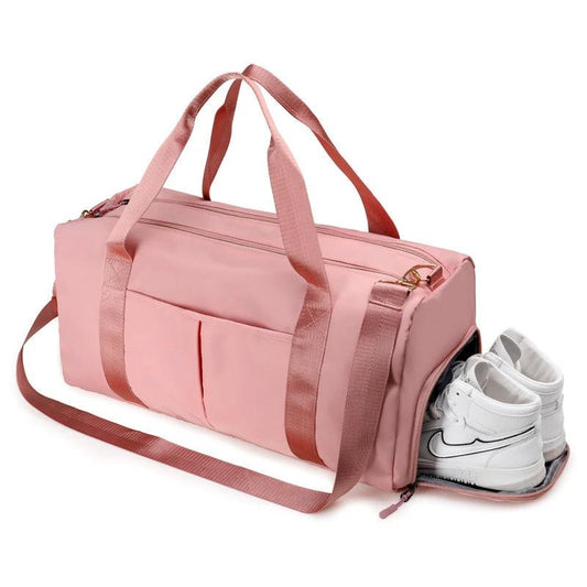 Mandotos waterproof fitness sports travel duffel bag with shoulder strap, ideal for gym, swim, and weekend travel for men and women.
