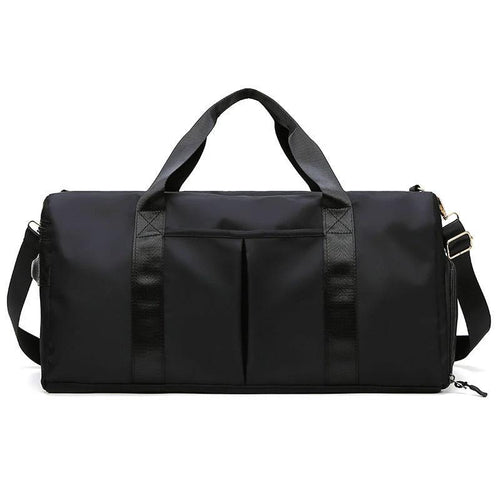 Mandotos waterproof fitness sports travel duffel bag with shoulder strap, ideal for gym, swim, and weekend trips for women and men.