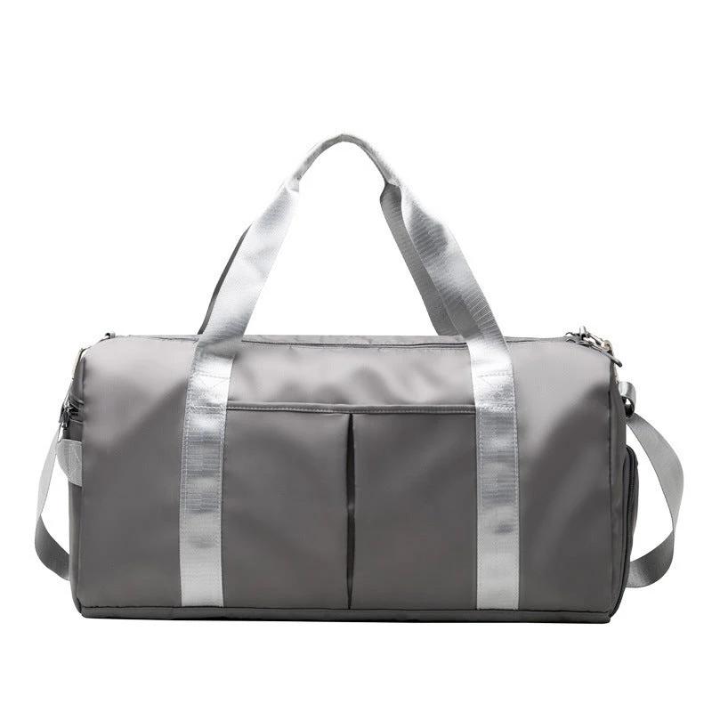 Mandotos waterproof fitness sports travel duffel bag with shoulder strap, ideal for gym, swim, and weekend trips for both women and men.