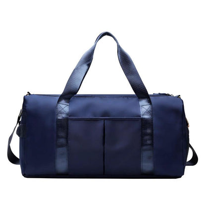 Mandotos waterproof fitness sports travel duffel bag with shoulder strap, ideal for gym, swim, and weekend trips for women and men.