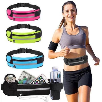 Mandotos fitness waist bag with pocket, slim running fanny pack for jogging, hiking, cycling, and gym workouts.