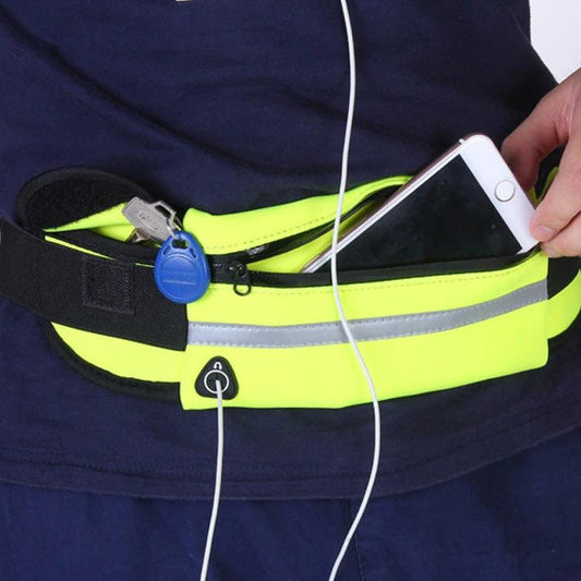 Mandotos fitness waist bag with pocket, slim running fanny pack for jogging, hiking, cycling, and gym workouts.