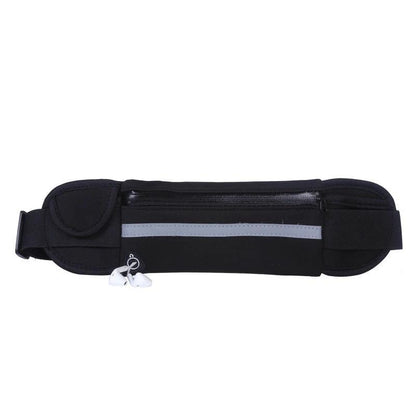 Mandotos fitness waist bag with pocket, slim running jogging belt, fanny pack for hiking, cycling, workout, and gym activities.