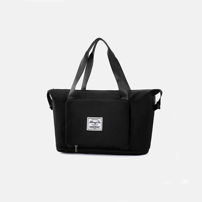 Mandotos foldable waterproof travel bag with large capacity, ideal for gym, fitness, and overnight trips for women.