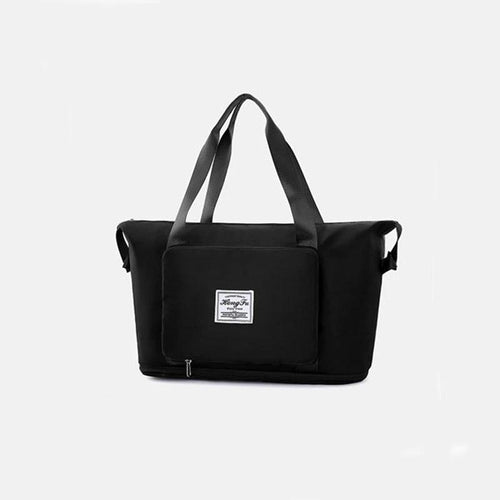 Mandotos foldable waterproof travel bag with large capacity, ideal for gym, fitness, and overnight trips for women.