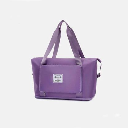 Mandotos foldable waterproof travel bag with large capacity, ideal for gym, fitness, and overnight trips for women.