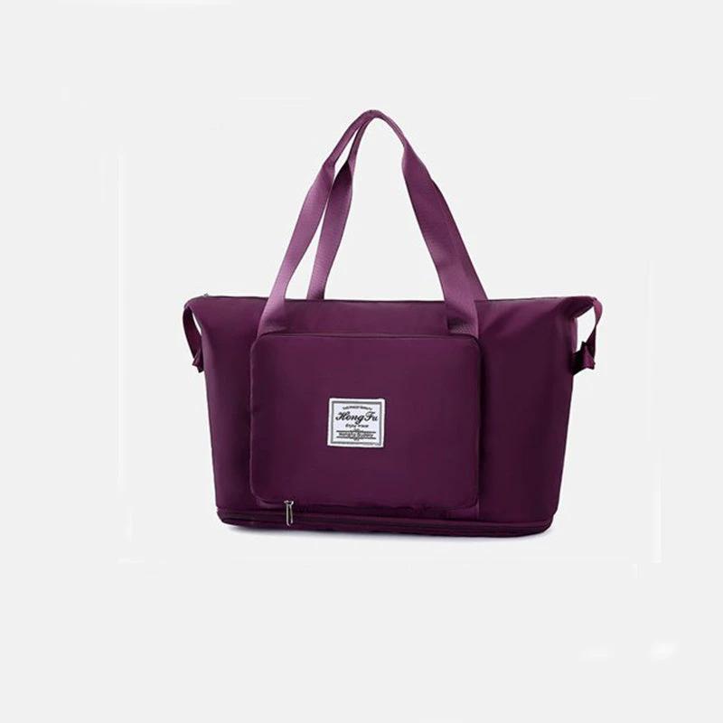Mandotos foldable waterproof travel bag with large capacity, ideal for gym, fitness, and overnight trips for women.