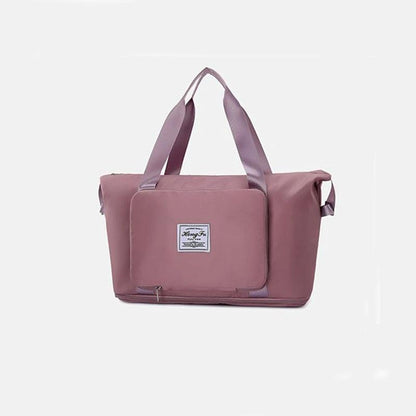 Mandotos foldable waterproof travel bag with large capacity, ideal for gym, fitness, and overnight trips for women.