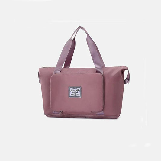 Mandotos foldable waterproof travel bag with large capacity, ideal for gym, fitness, and overnight trips for women.