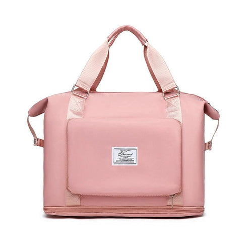 Mandotos folding travel bag for women, versatile gym, backpack, shoulder, and weekender bag, compact and lightweight for travel.