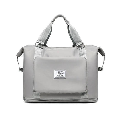 Mandotos folding travel bag for women, versatile backpack, shoulder bag, gym, fitness, weekender, and overnight use.