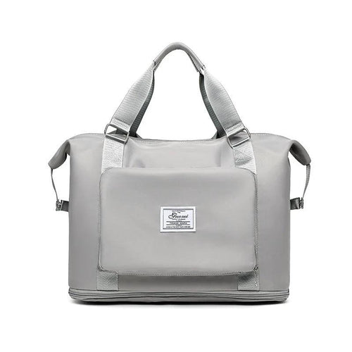 Mandotos folding travel bag for women, versatile backpack, shoulder bag, gym, fitness, weekender, and overnight use.