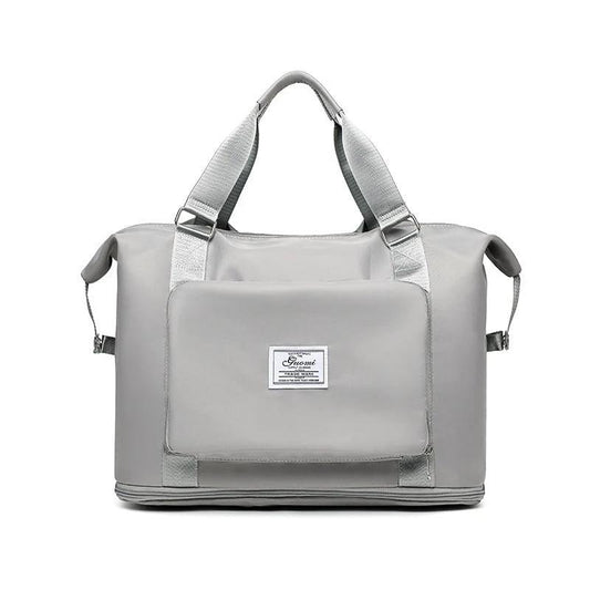 Mandotos folding travel bag for women, versatile backpack, shoulder bag, gym, fitness, weekender, and overnight use.