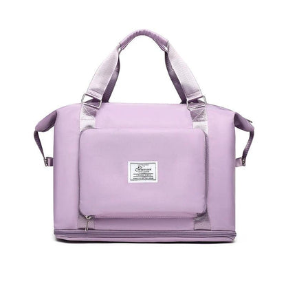 Mandotos folding travel bag for women, versatile backpack, shoulder, gym, and weekend overnight bag with compact design.