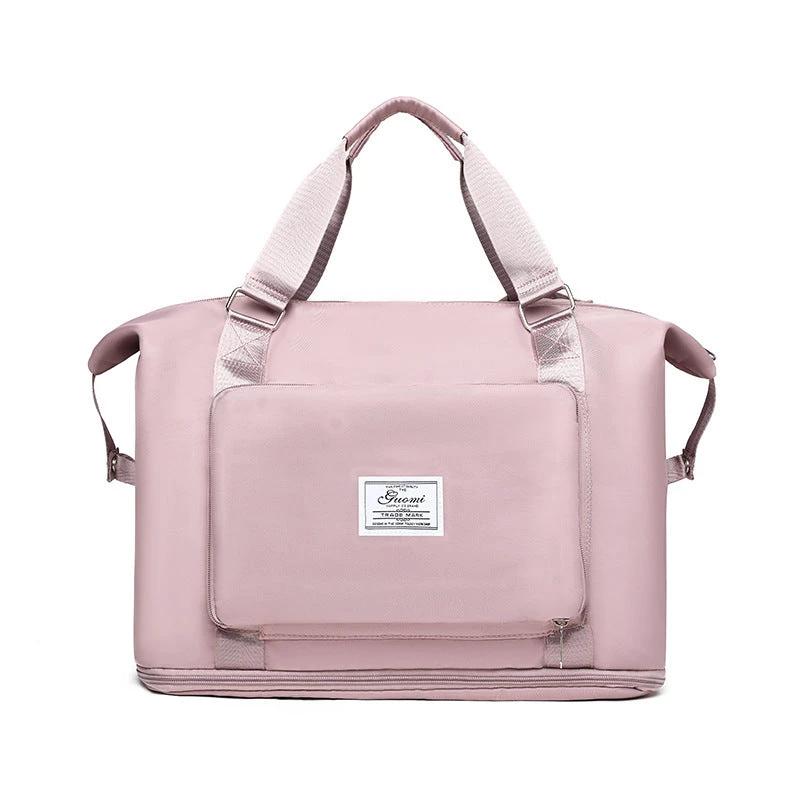 Mandotos folding travel bag for women, versatile backpack, shoulder, and gym bag, ideal for weekend and overnight trips.