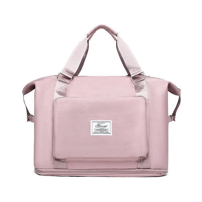 Mandotos folding travel bag for women, versatile backpack, shoulder, and gym bag, ideal for weekend and overnight trips.