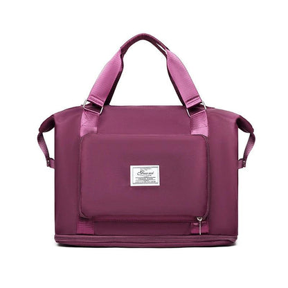 Mandotos folding travel bag for women, versatile backpack, shoulder bag, gym, weekender, overnight travel, compact and lightweight.