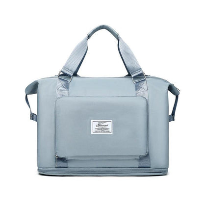 Mandotos folding travel bag for women, versatile backpack, shoulder, gym, and weekend overnight bag, compact and lightweight.