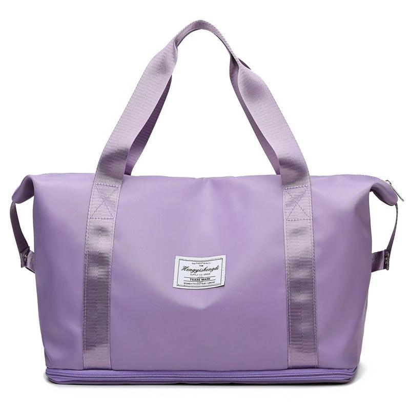 Mandotos large capacity travel bag with shoulder strap, suitable for fitness, gym, workout, yoga, and outdoor activities.