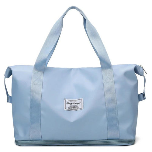 Mandotos large capacity travel bag for fitness, gym, workout, yoga, and outdoor activities, shoulder style with spacious storage.