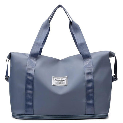 Mandotos large capacity travel bag with shoulder strap, ideal for gym, workout, yoga, and outdoor activities.