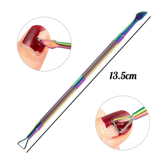 Mandotos 4-piece stainless steel nail cutter and scissors set with cuticle pusher and remover for professional manicure care.