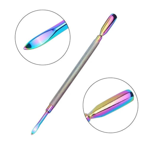 Mandotos 4-piece stainless steel nail care set with nail cutters, scissors, nippers, and cuticle pusher for manicure and grooming.