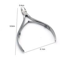 Mandotos 4-piece stainless steel nail cutter set with scissors, nippers, and cuticle pusher for professional nail care and manicure.