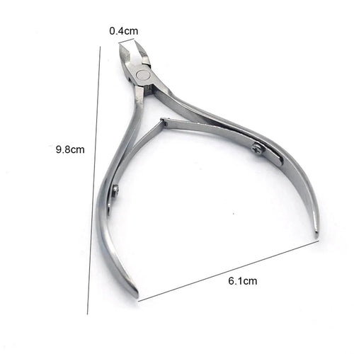 Mandotos 4-piece stainless steel nail cutter set with scissors, nippers, and cuticle pusher for professional nail care and manicure.