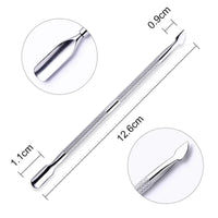 Mandotos 4-piece stainless steel nail cutter and scissors set with cuticle pusher for professional nail care and manicure grooming.