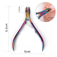 Mandotos 4-piece stainless steel nail cutter and scissors set with cuticle pusher for manicure and nail care.