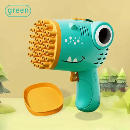 Mandotos 40-hole dinosaur bubble machine, electric handheld bubble gun for outdoor weddings and parties, colorful and fun toy