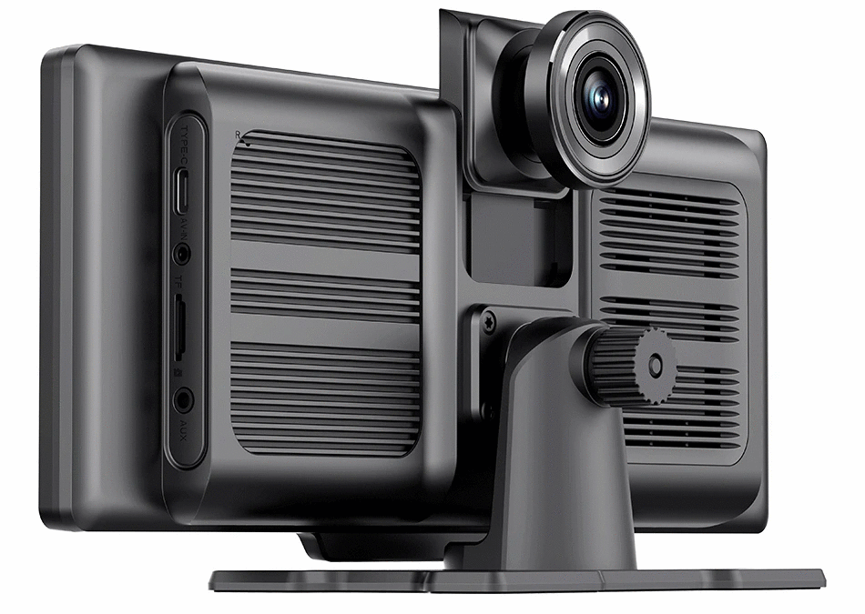 Mandotos 4K 10.26-inch mirror dash cam with Carplay and Android Auto, showing the sleek display mounted in a vehicle interior.